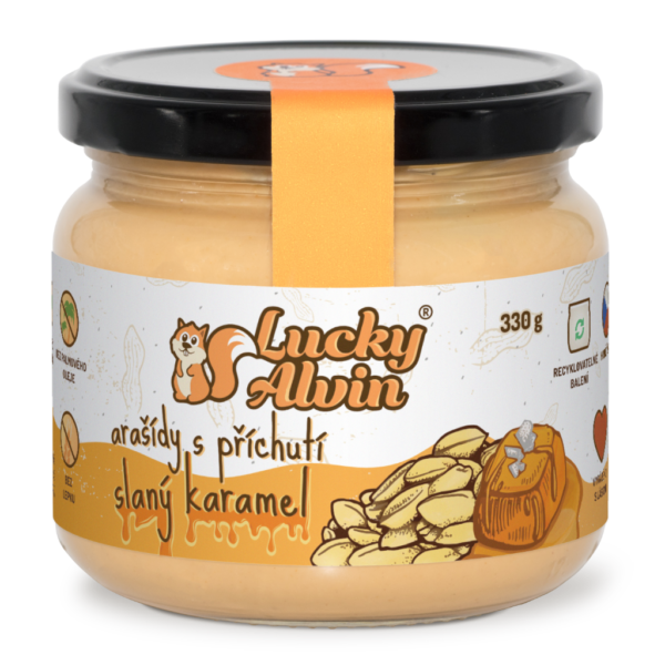 Arašídy s příchutí Slaný karamel - oříškové máslo Lucky Alvin